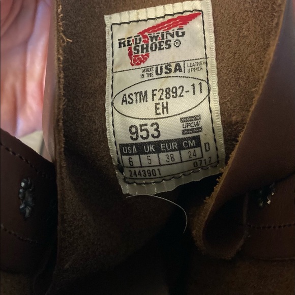 Brand new brown leather Red Wing boots size 38 - Picture 6 of 8